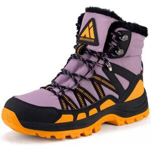 Women’s Purple Waterproof Lace Up Anti-Slip Warm Snow Booties Sneakers
